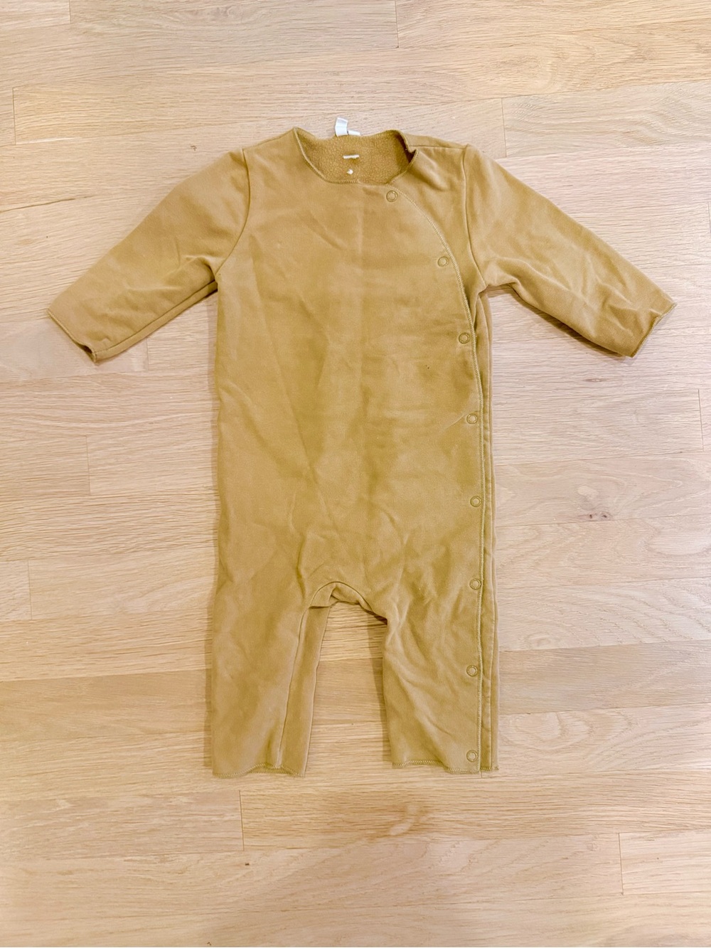 One-Piece Snap Romper in Mustard